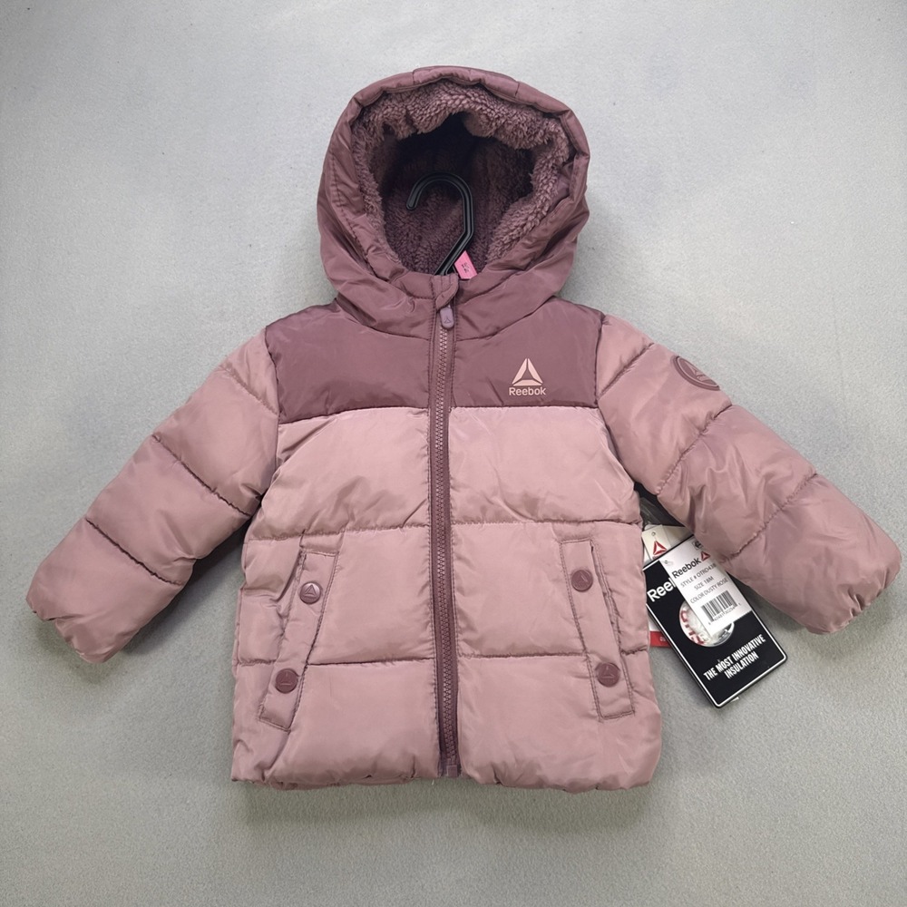 Reebok Toddler Heavyweight Comfortable Puffer Jacket Size 18 Month Pink NWT - Picture 1 of 8